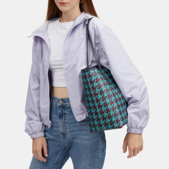 🥰 Coach City Tote With Houndstooth Print - Picture 3 of 10